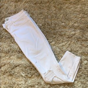 Abercrombie dipped white skinny jeans
